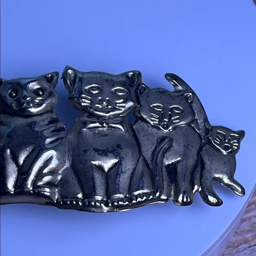 Vintage Large Gold Tone Cat's Hair Barrette, Hair Clip